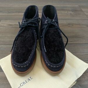NIB The Great The Trooper Boots in Midnight with black shearling